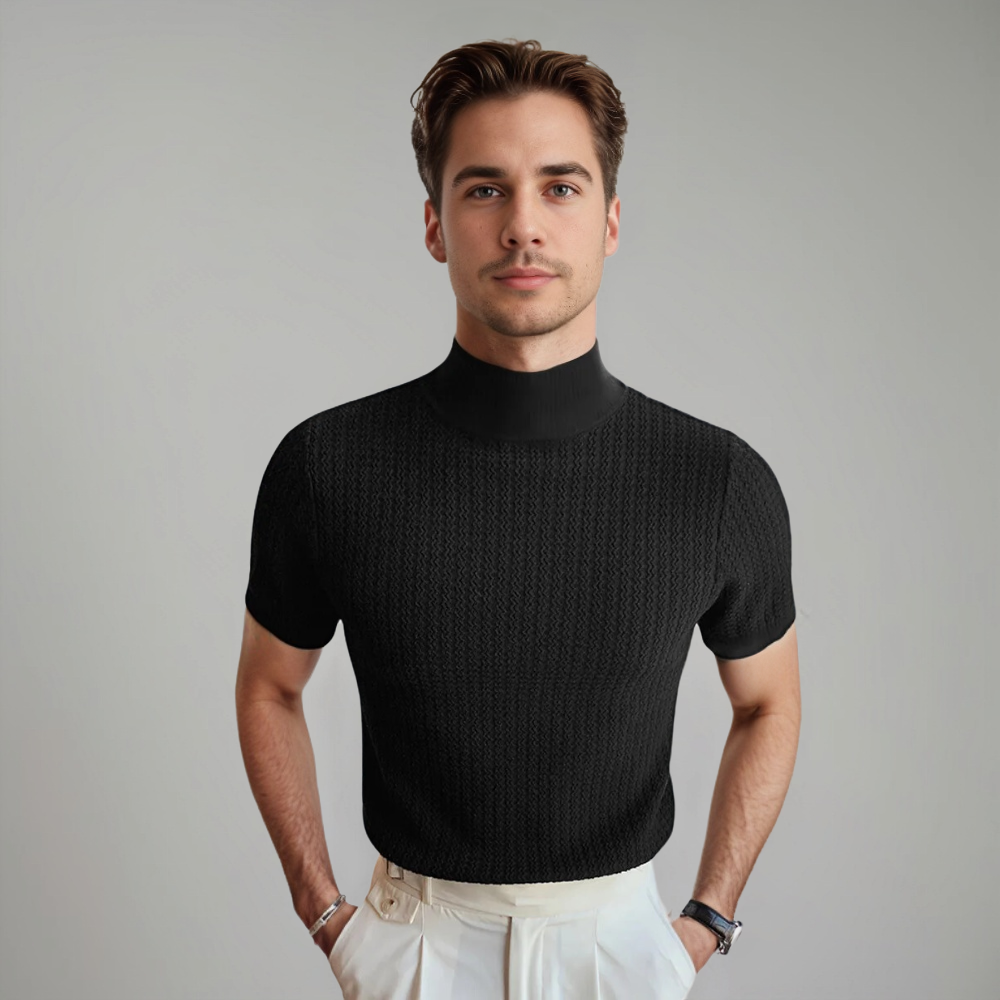 men's textured short sleeve crew neck classic tee shirt