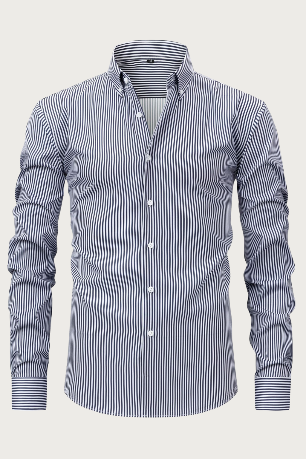all-season striped men's long sleeve shirt casual wardrobe