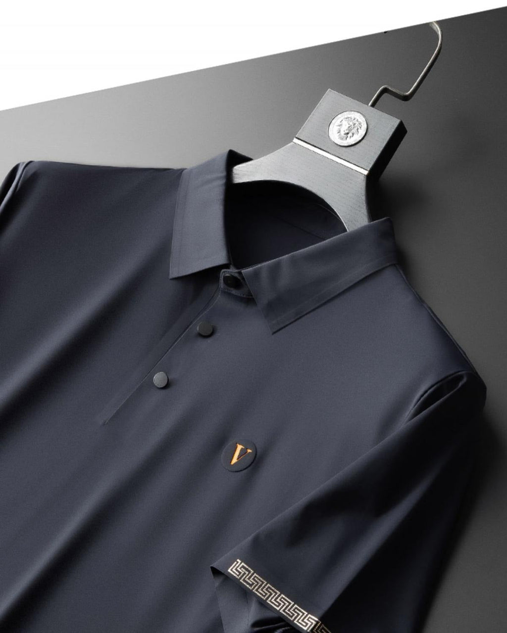 men's polo shirt and trousers set with button placket and drawstring waist