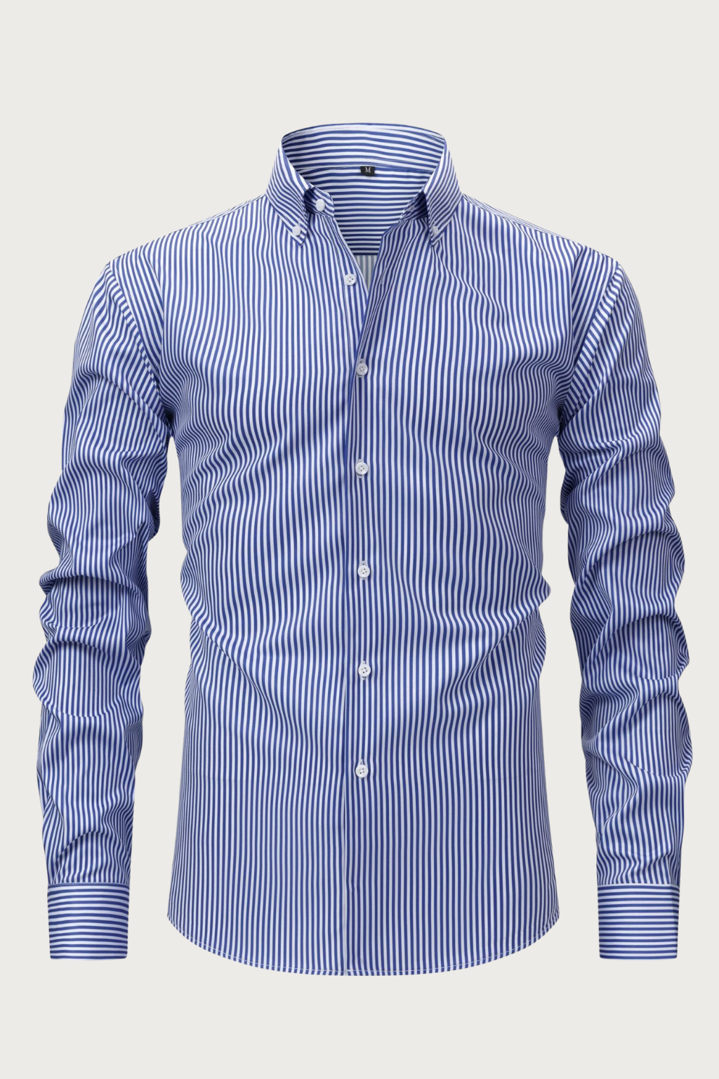 all-season striped men's long sleeve shirt casual wardrobe