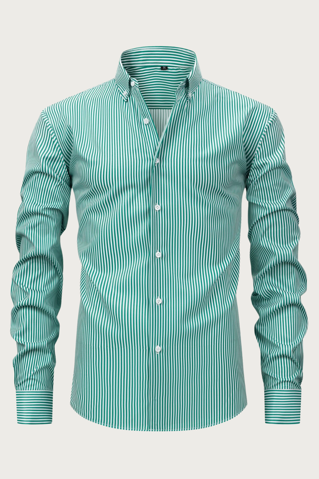 all-season striped men's long sleeve shirt casual wardrobe