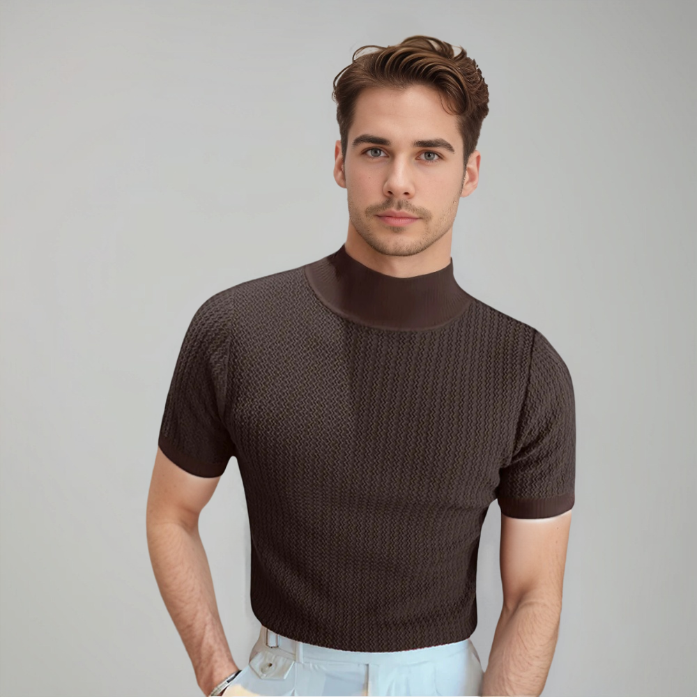 men's textured short sleeve crew neck classic tee shirt