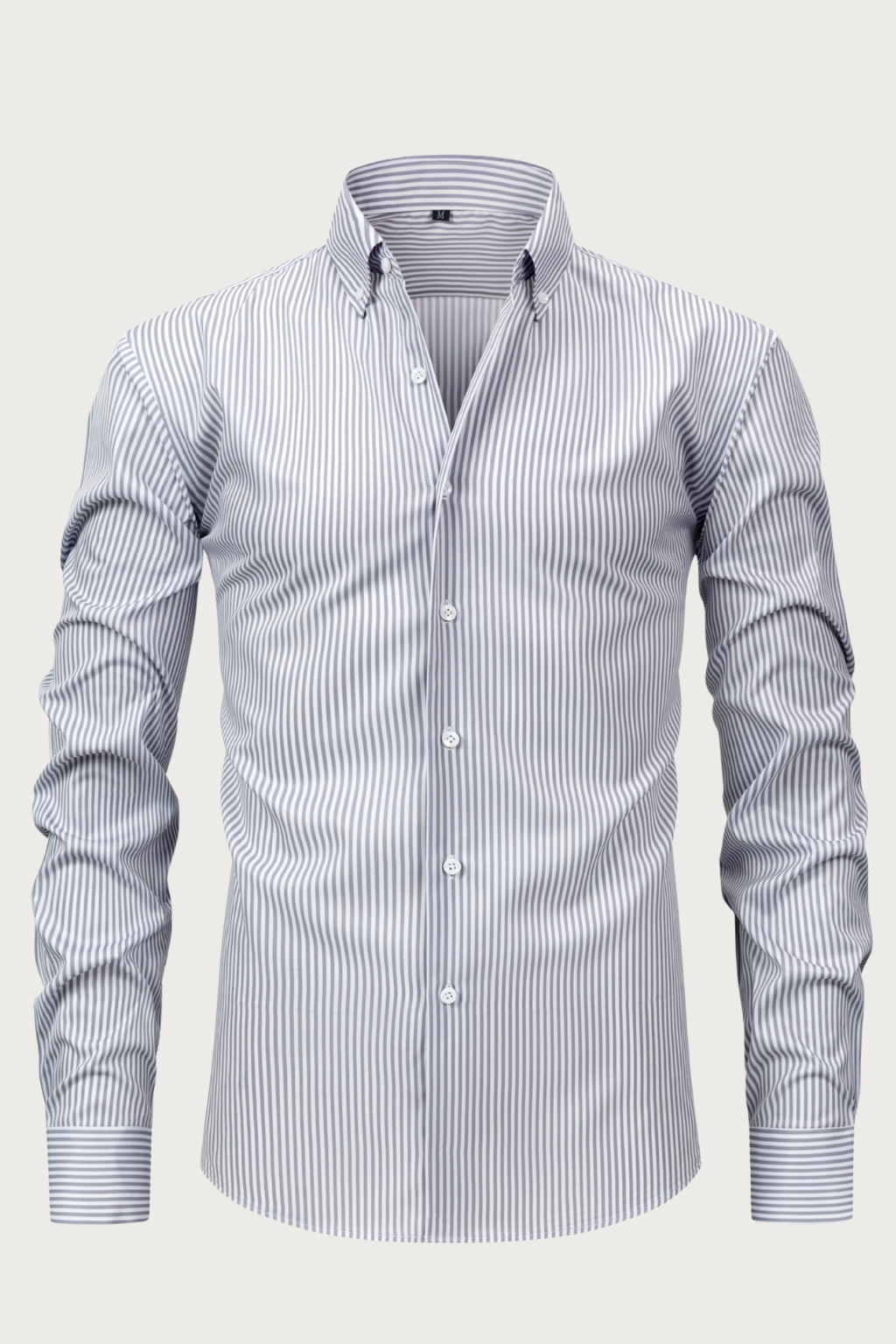 all-season striped men's long sleeve shirt casual wardrobe