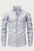all-season striped men's long sleeve shirt casual wardrobe