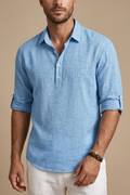men's linen polo shirt, classic fit, spring and summer
