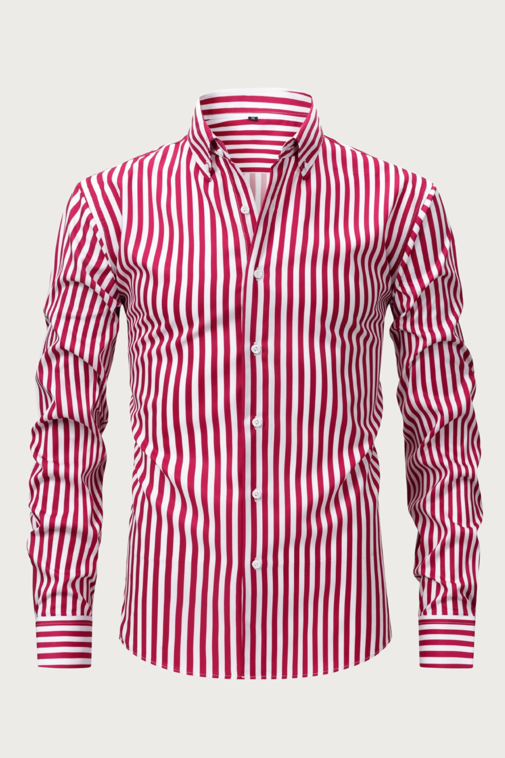 all-season striped men's long sleeve shirt casual wardrobe