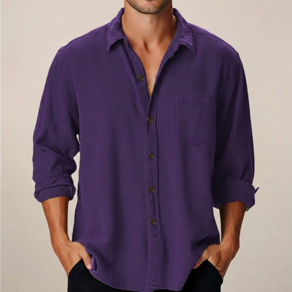 men's classic long sleeve button-up shirt for everyday style