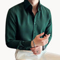 slim fit men's long sleeve button-down shirt with textured finish