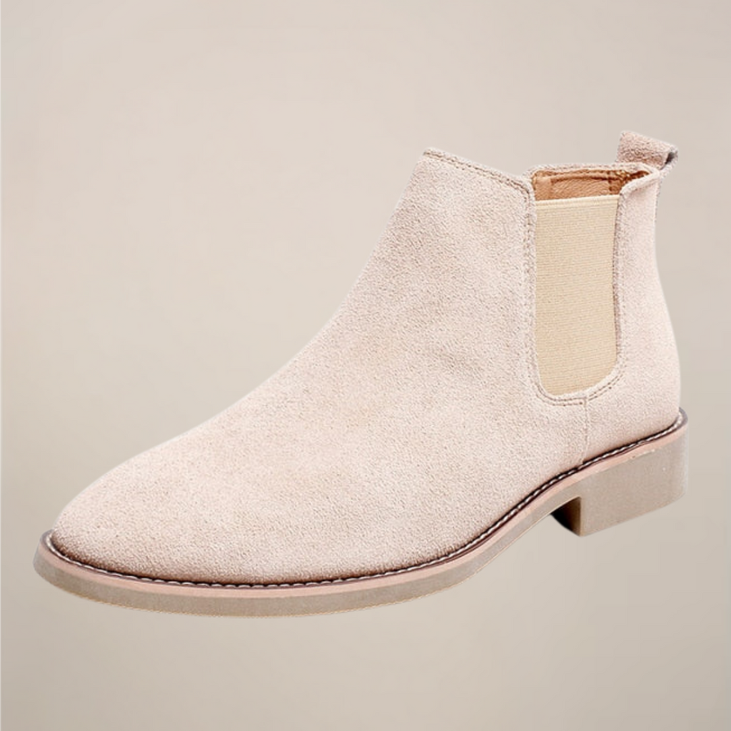 men's chelsea boots with beige ankle design, elegant
