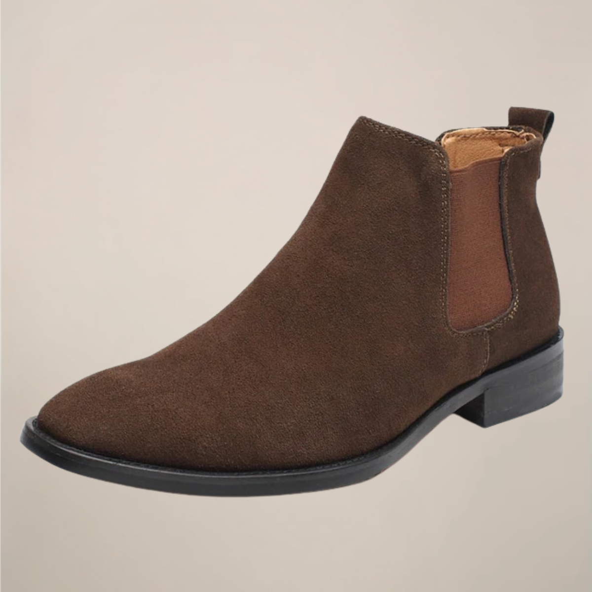 men's chelsea boots with beige ankle design, elegant