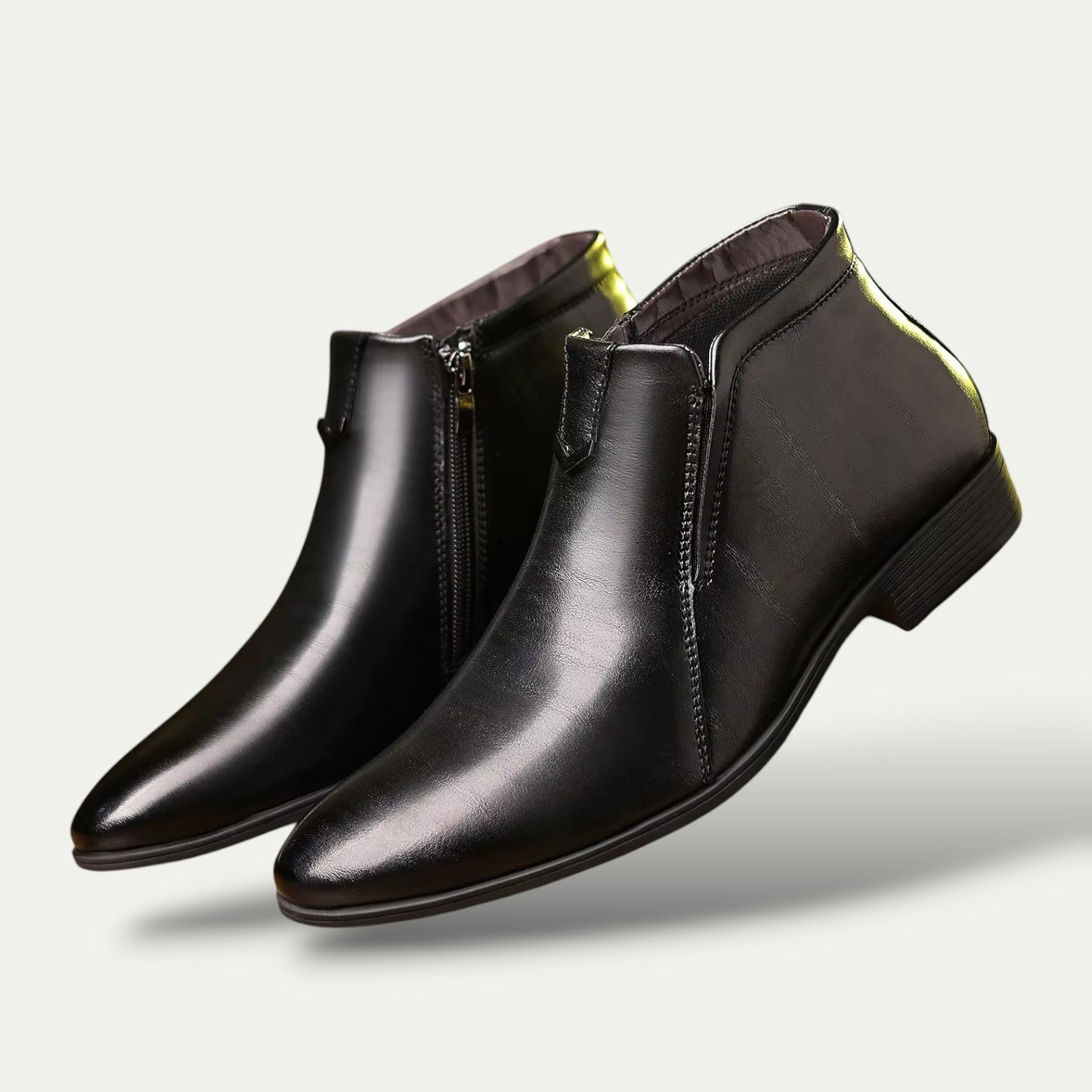 men's classic ankle boots with polished finish and modern edge
