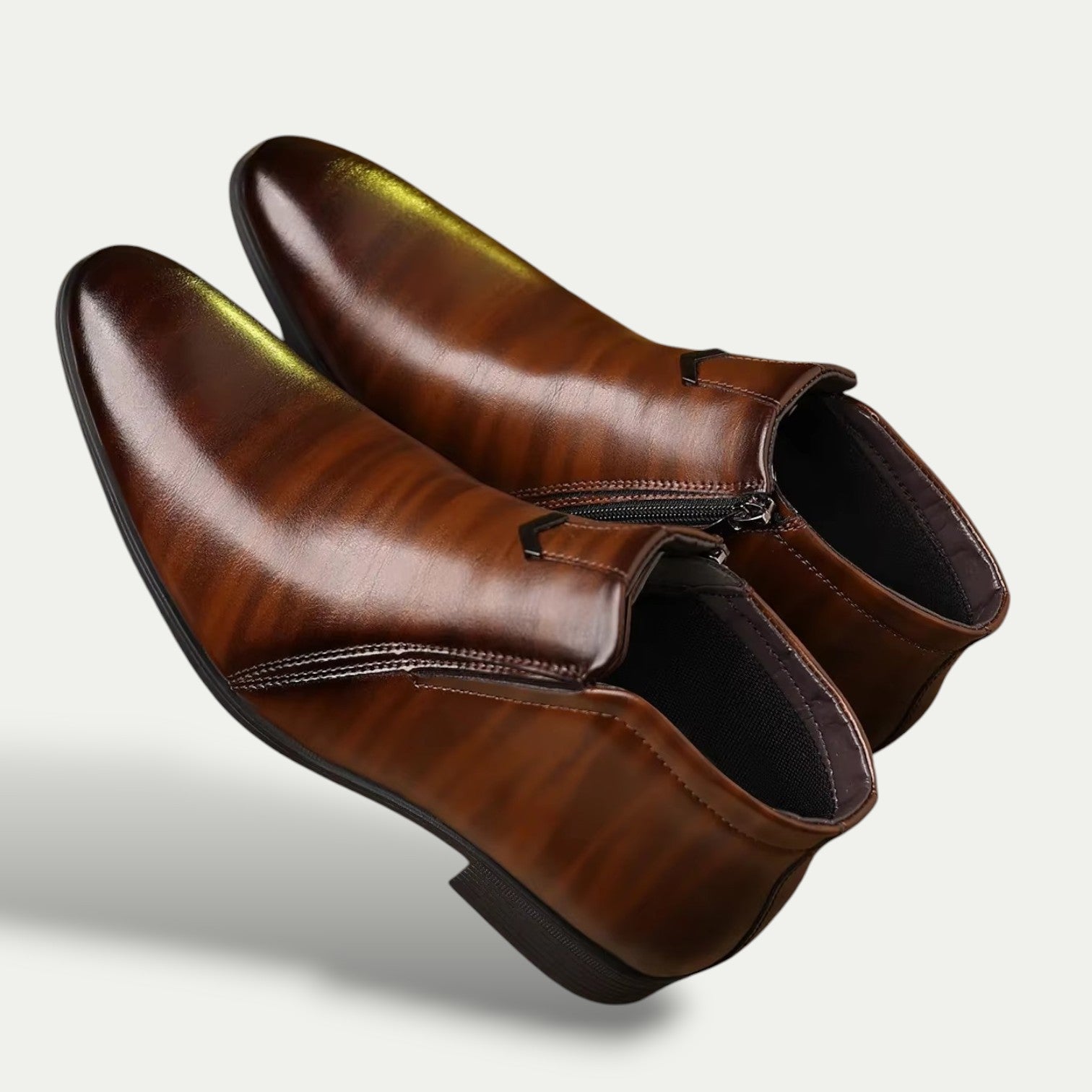 men's classic ankle boots with polished finish and modern edge