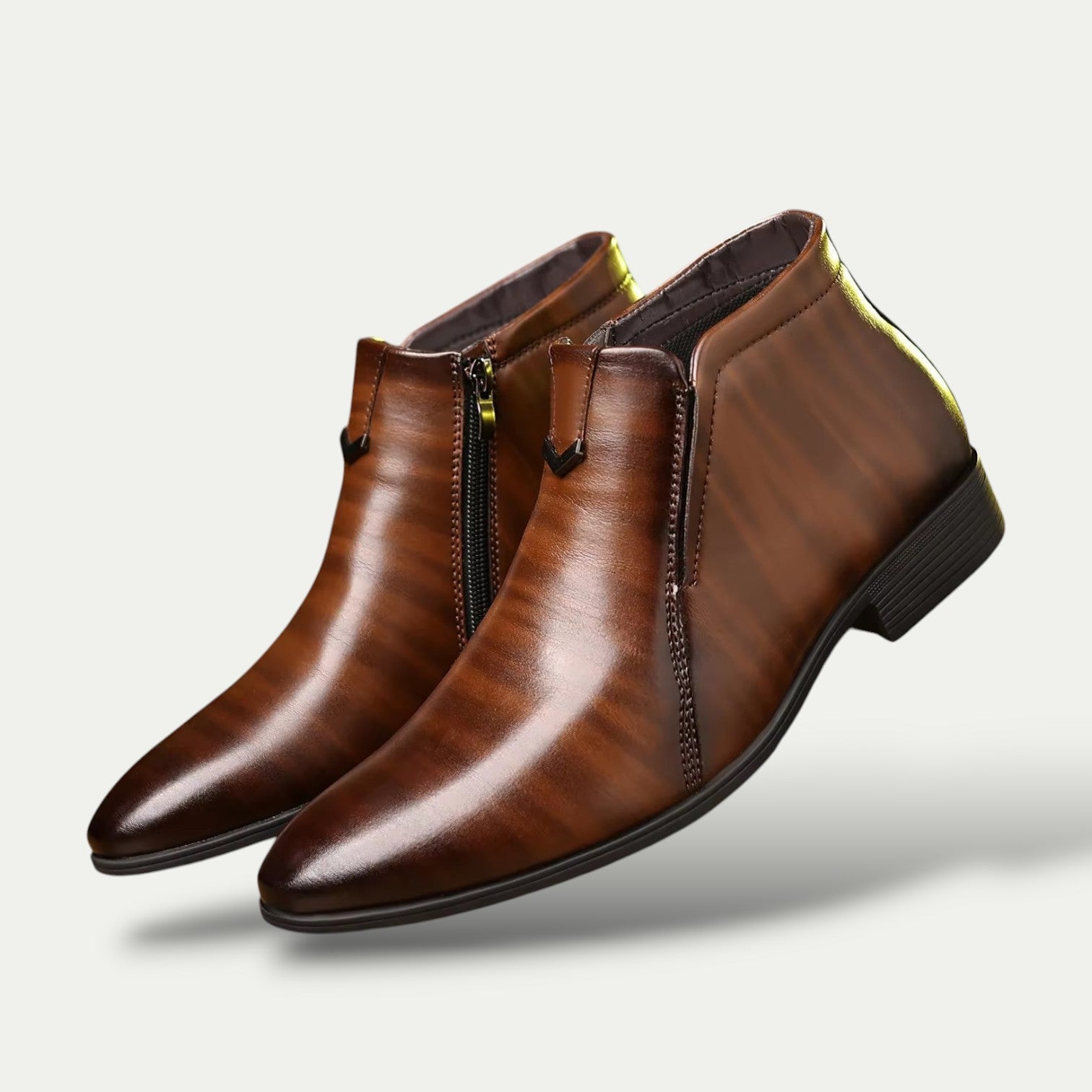 men's classic ankle boots with polished finish and modern edge