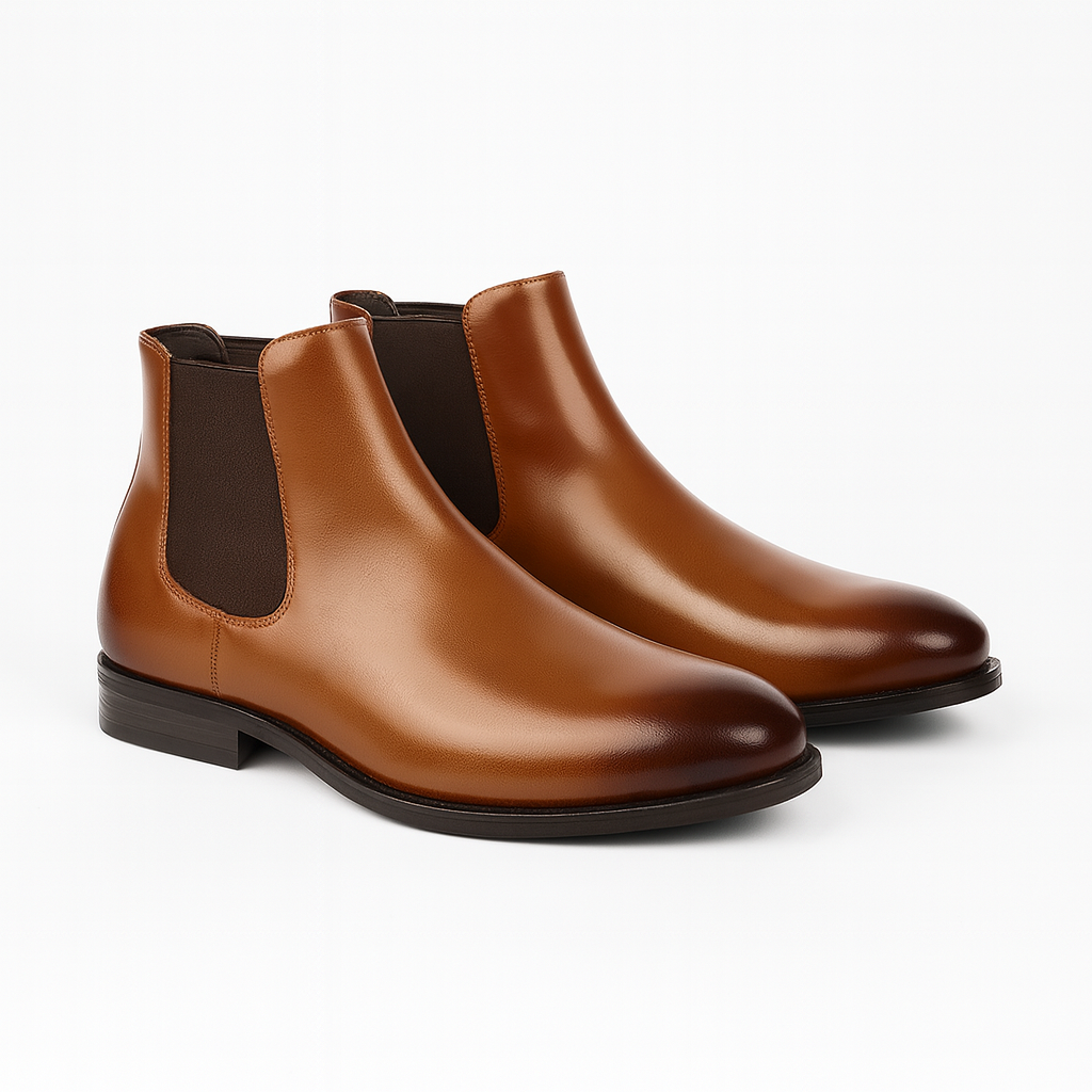 men's classic chelsea boots with high ankle slip-on design