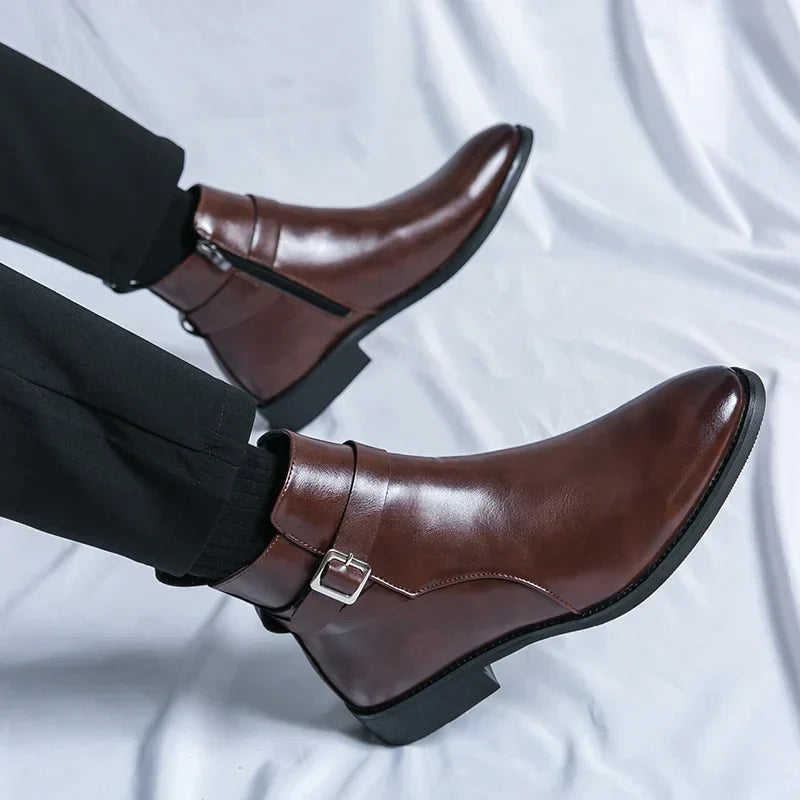 men's classic chelsea boots with side zipper for sleek comfort and style