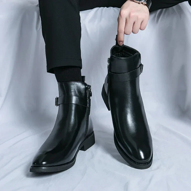 men's classic chelsea boots with side zipper for sleek comfort and style
