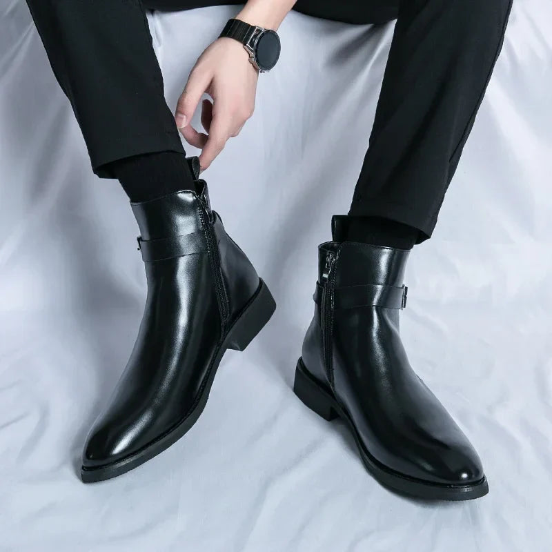 men's classic chelsea boots with side zipper for sleek comfort and style