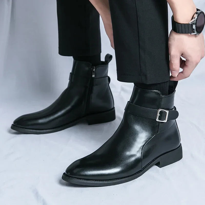 men's classic chelsea boots with side zipper for sleek comfort and style