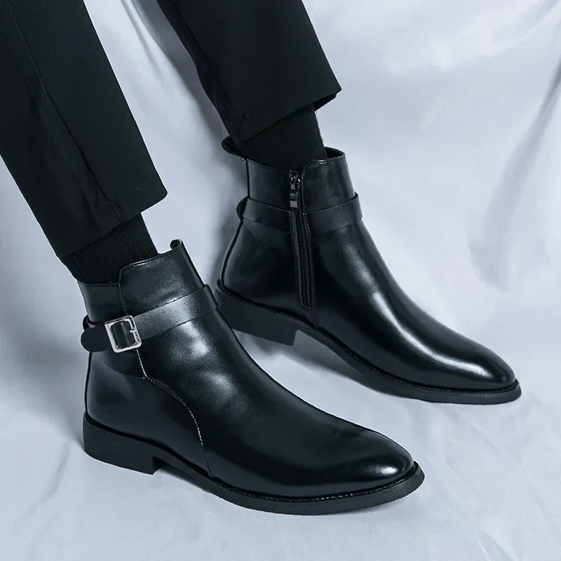 men's classic chelsea boots with side zipper for sleek comfort and style
