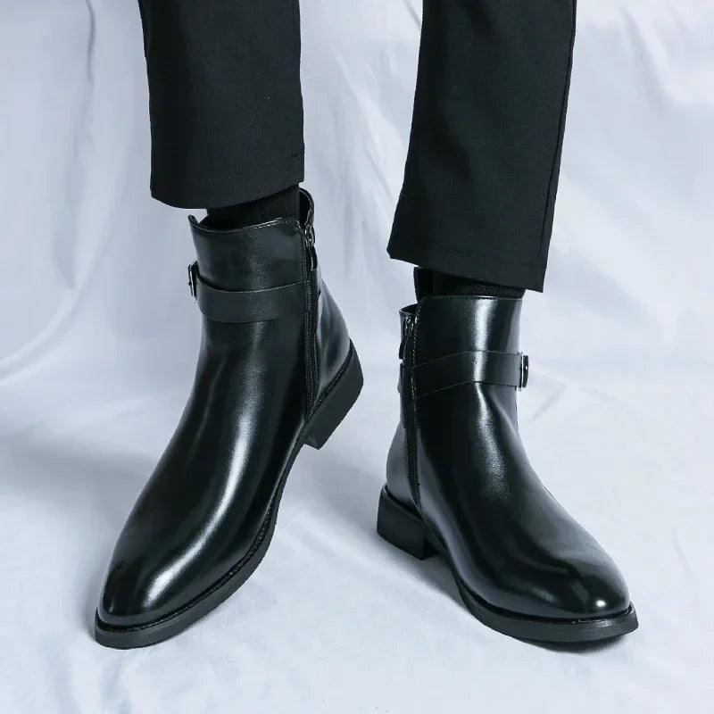 men's classic chelsea boots with side zipper for sleek comfort and style