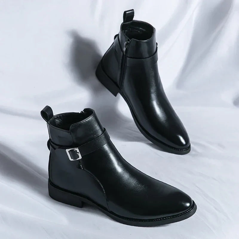 men's classic chelsea boots with side zipper for sleek comfort and style