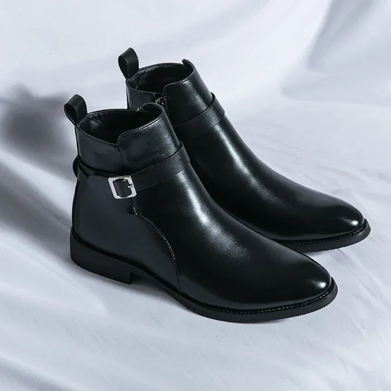 men's classic chelsea boots with side zipper for sleek comfort and style