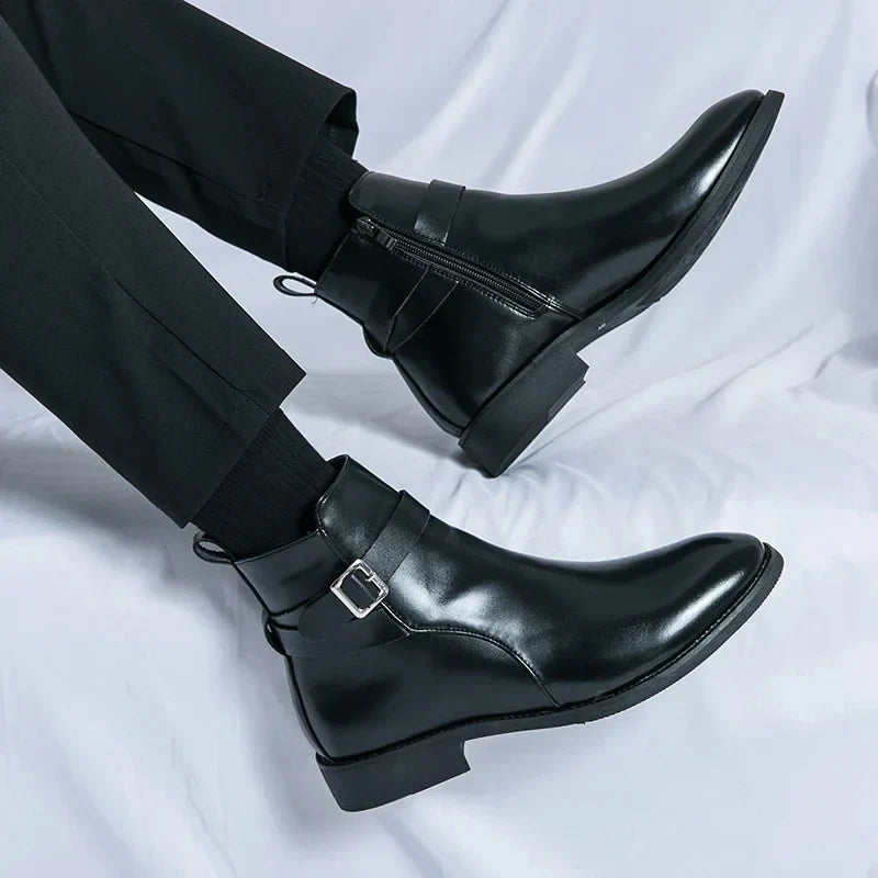 men's classic chelsea boots with side zipper for sleek comfort and style