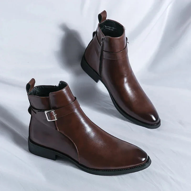 men's classic chelsea boots with side zipper for sleek comfort and style