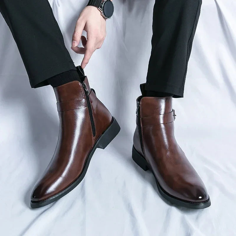 men's classic chelsea boots with side zipper for sleek comfort and style