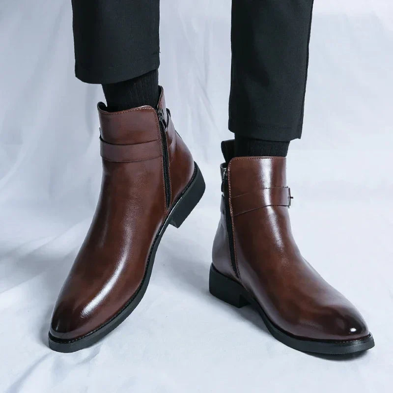 men's classic chelsea boots with side zipper for sleek comfort and style