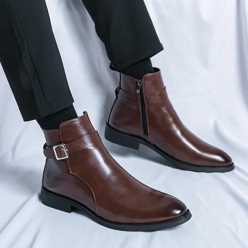 men's classic chelsea boots with side zipper for sleek comfort and style