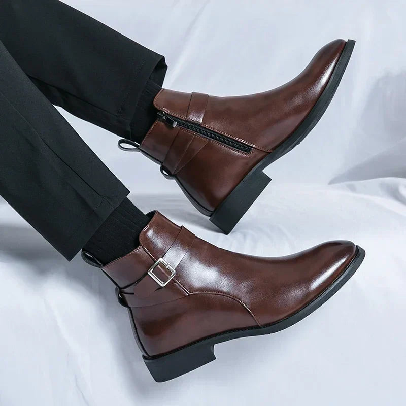 men's classic chelsea boots with side zipper for sleek comfort and style