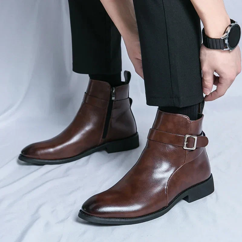men's classic chelsea boots with side zipper for sleek comfort and style