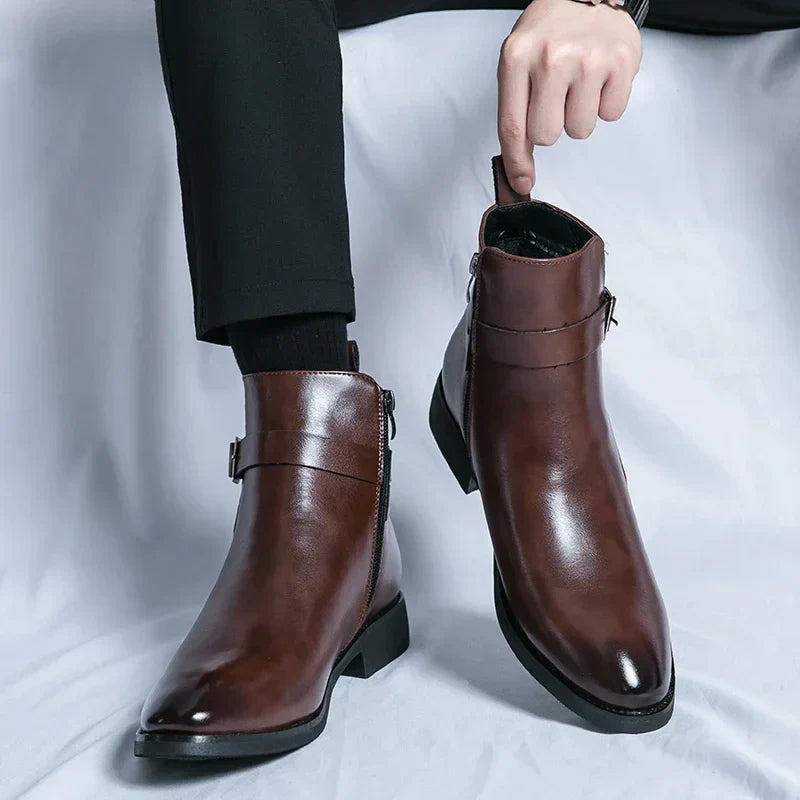 men's classic chelsea boots with side zipper for sleek comfort and style