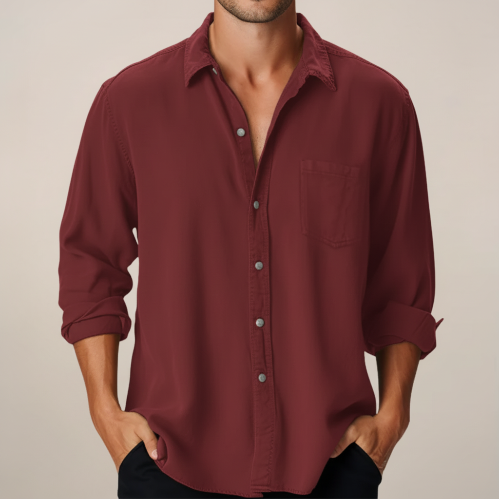 men's classic long sleeve button-up shirt for everyday style
