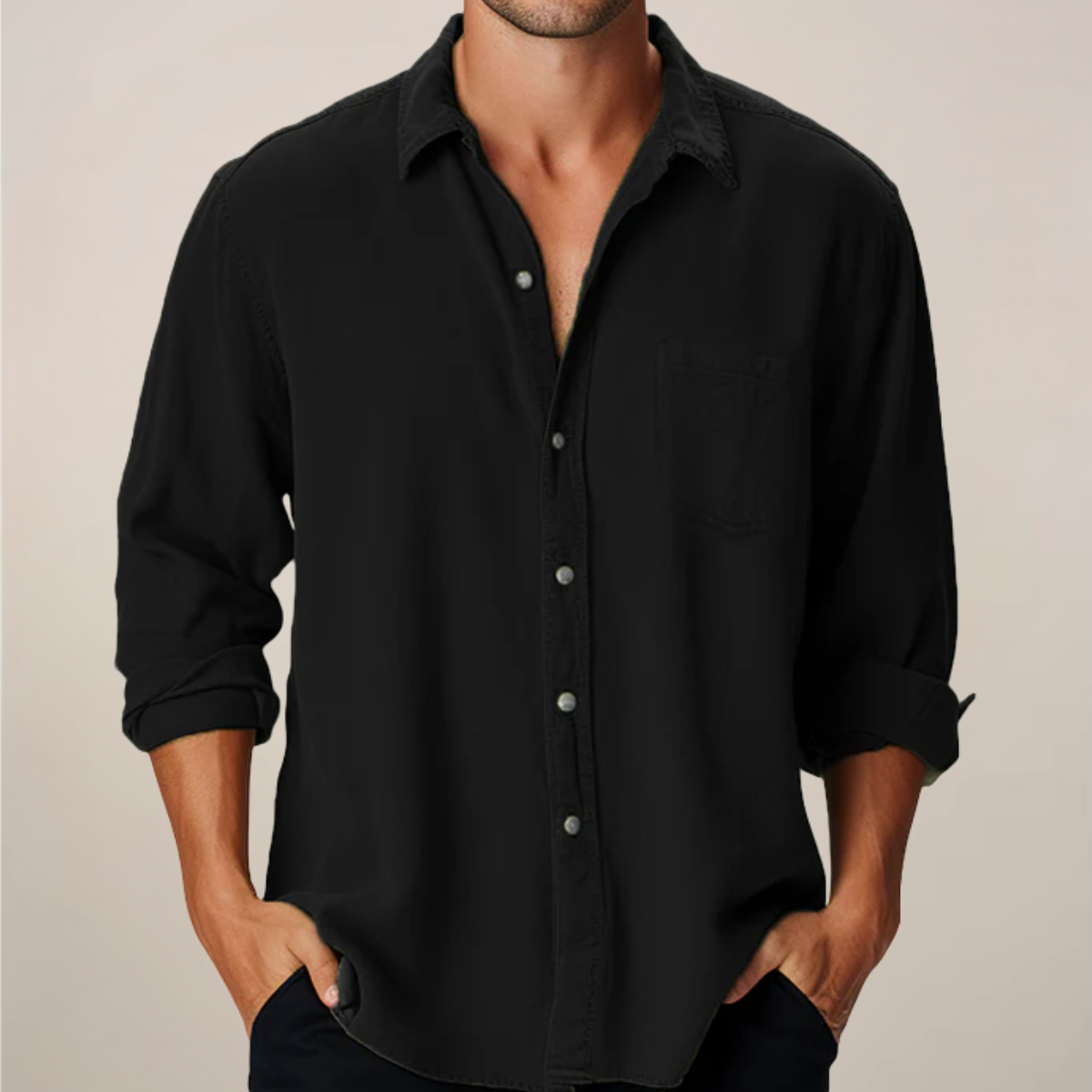 men's classic long sleeve button-up shirt for everyday style