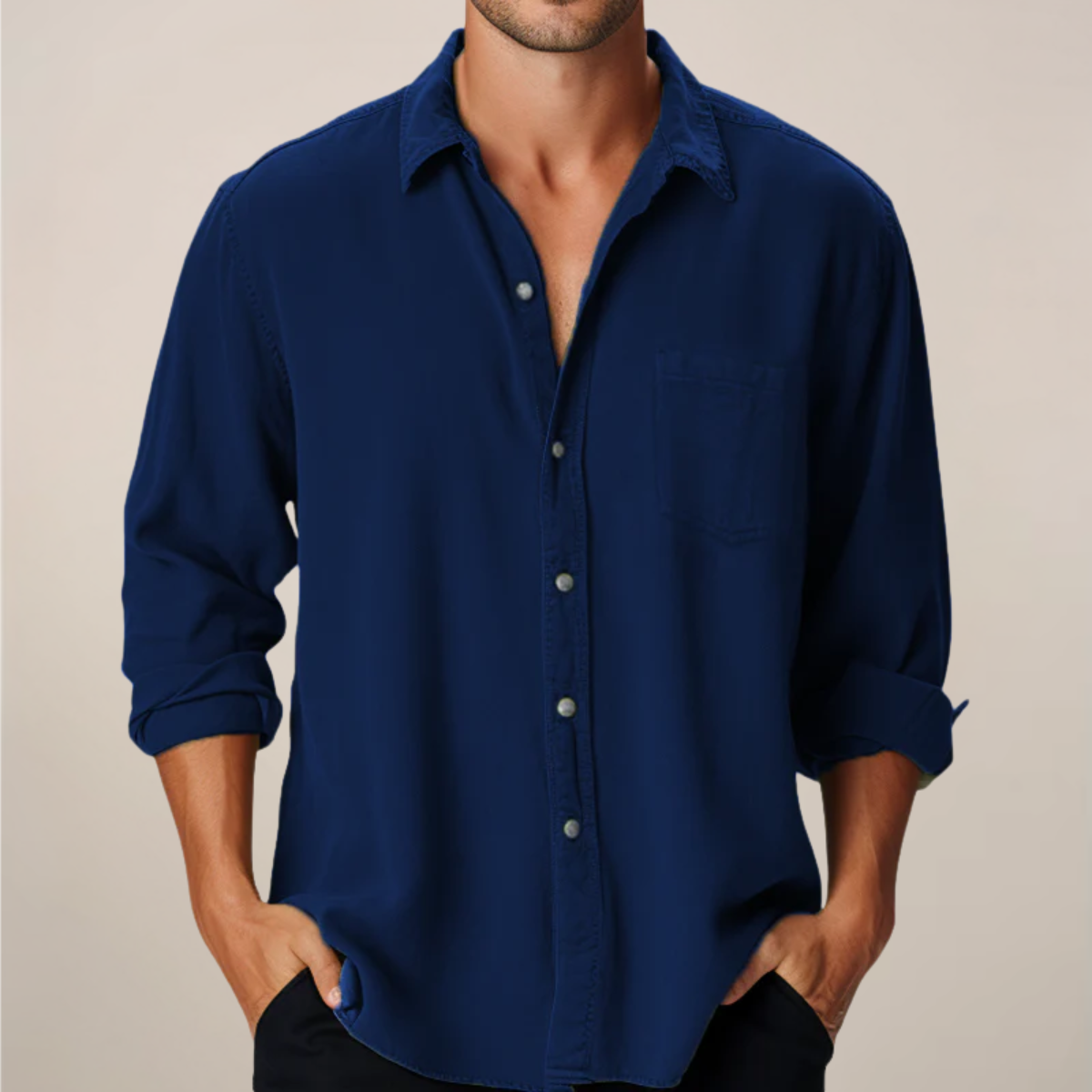men's classic long sleeve button-up shirt for everyday style