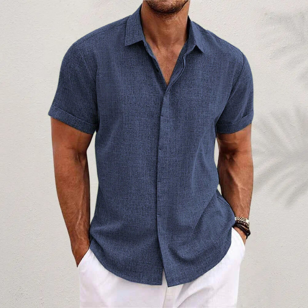 men's classic short sleeve summer shirt for spring and summer