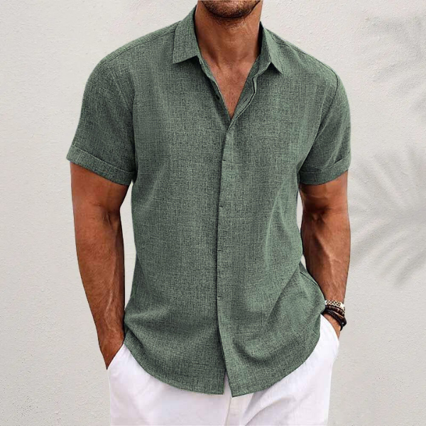 men's classic short sleeve summer shirt for spring and summer