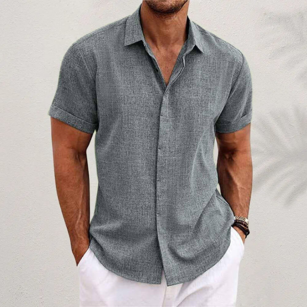 men's classic short sleeve summer shirt for spring and summer