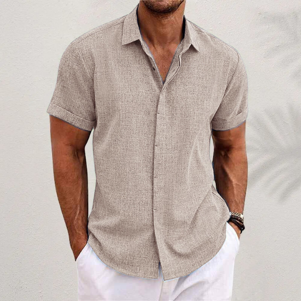 men's classic short sleeve summer shirt for spring and summer