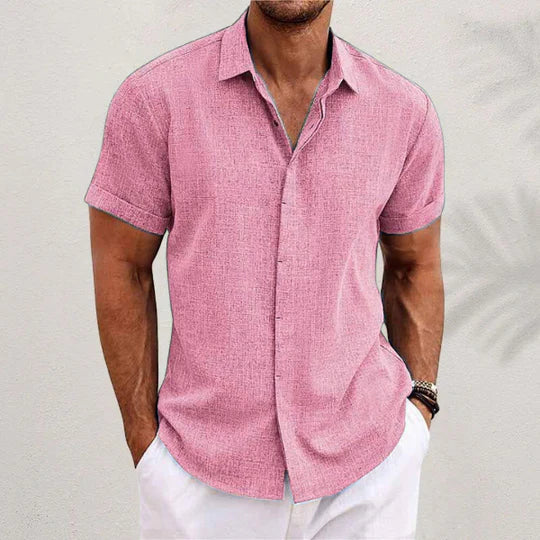 men's classic short sleeve summer shirt for spring and summer