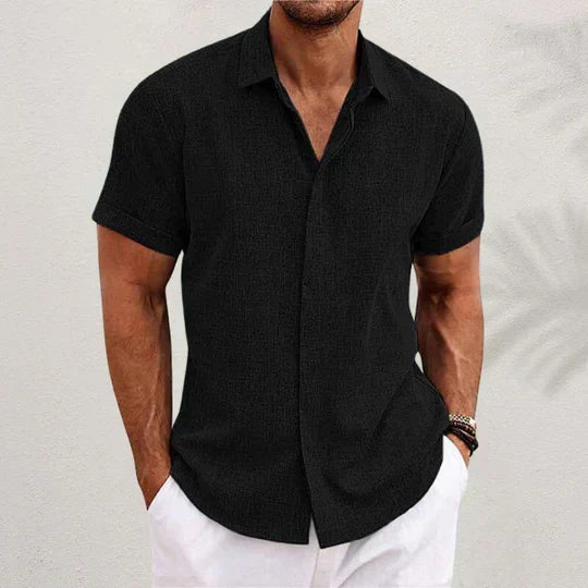 men's classic short sleeve summer shirt for spring and summer