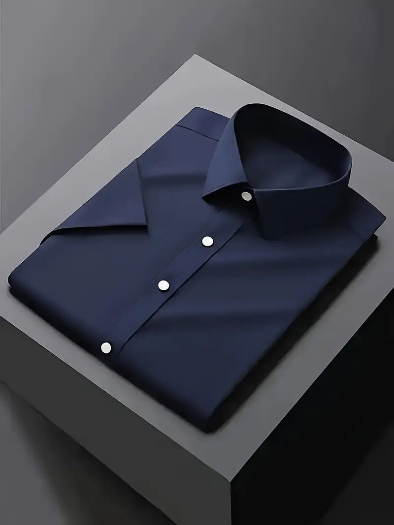 slim fit men's classic white dress shirt long sleeve