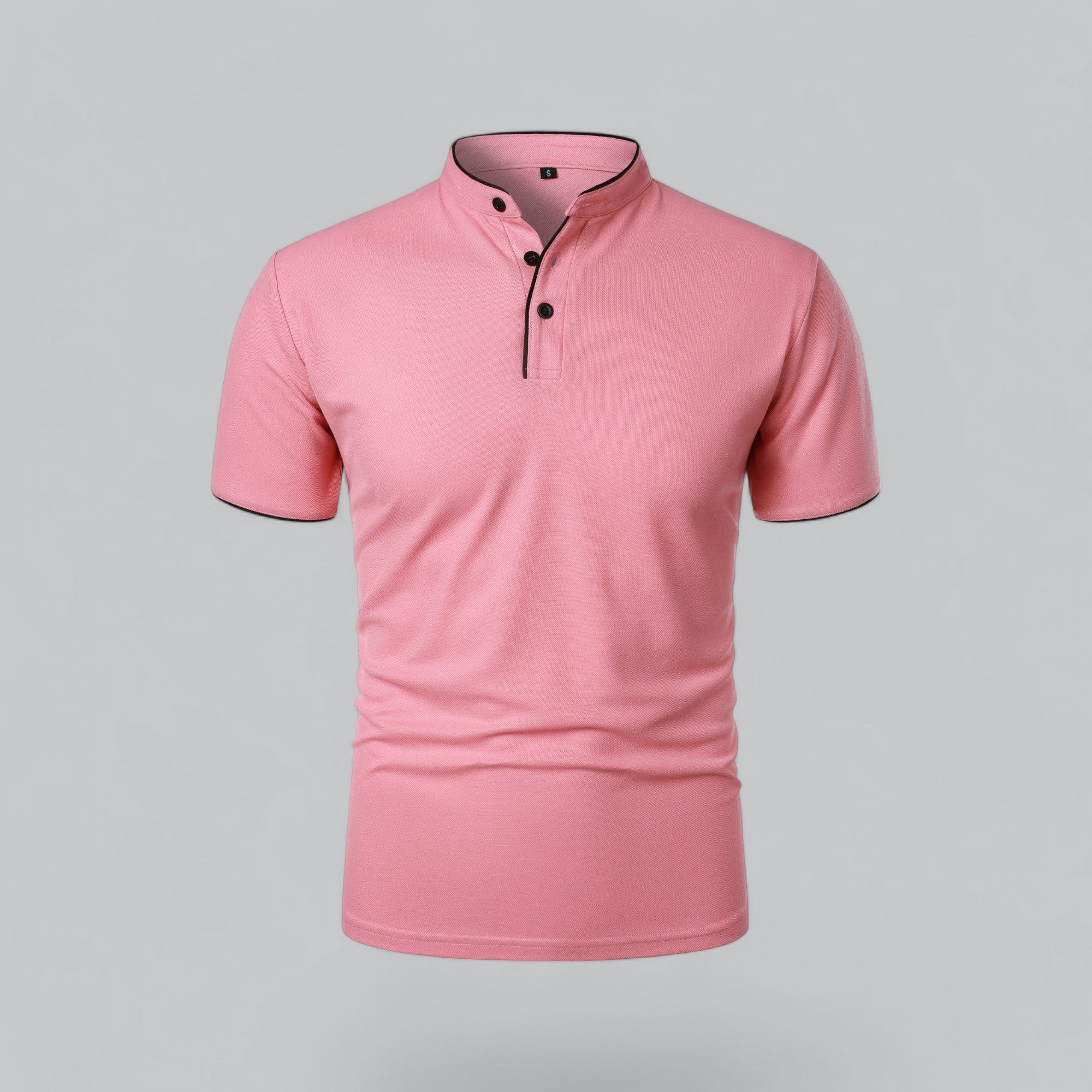timeless old money style essential men's collarless polo shirt