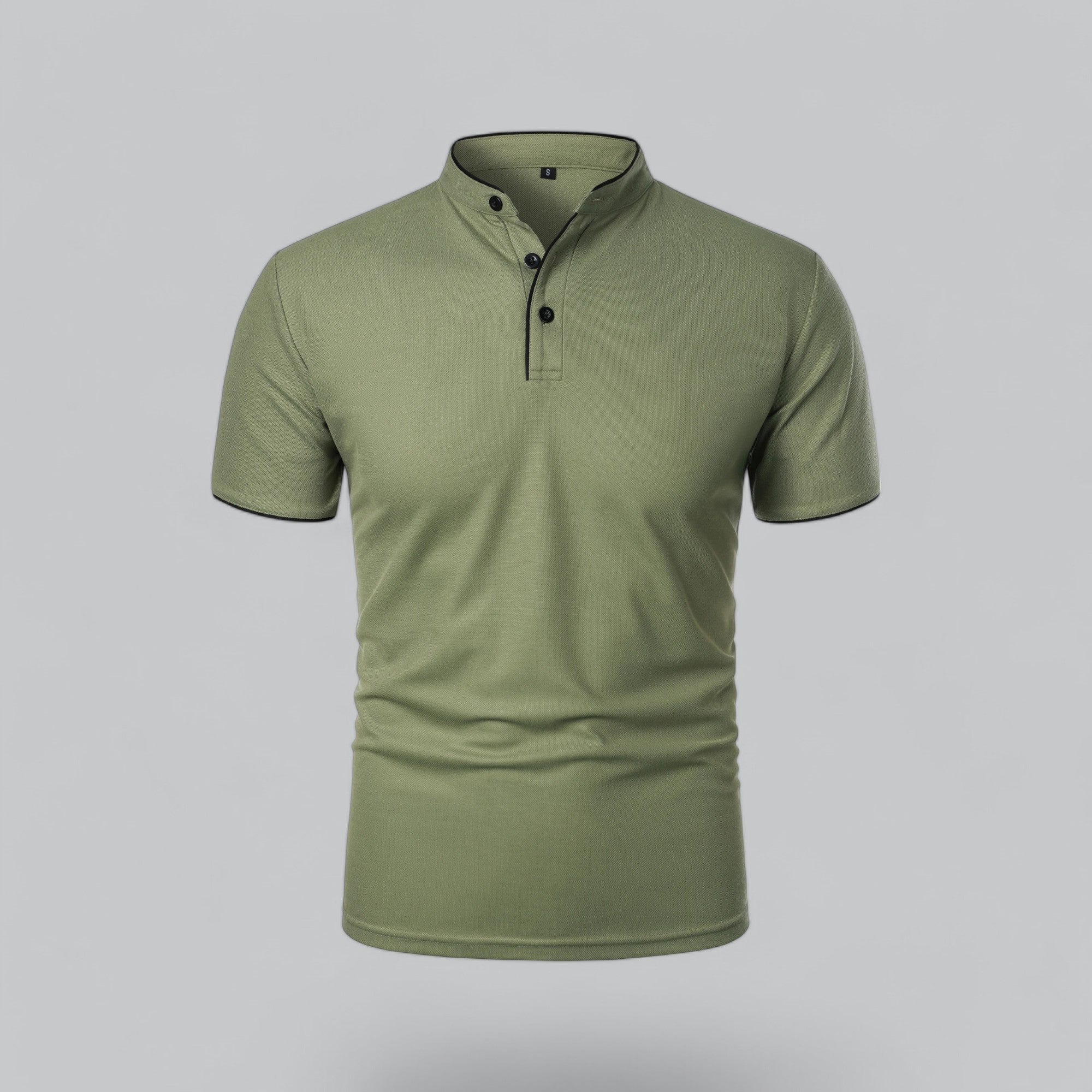 timeless old money style essential men's collarless polo shirt
