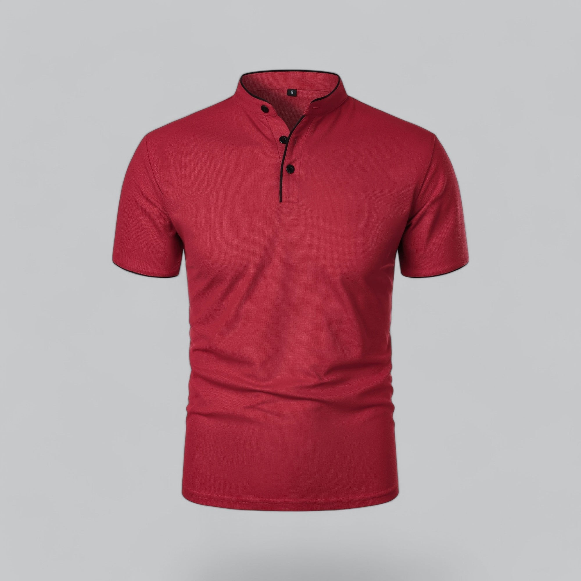 timeless old money style essential men's collarless polo shirt