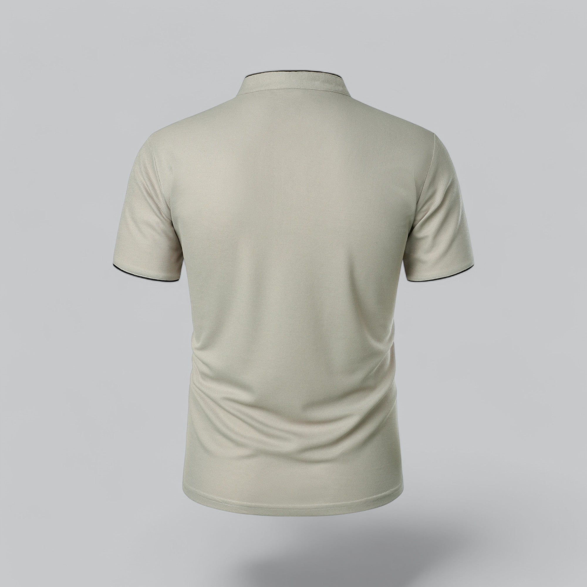 timeless old money style essential men's collarless polo shirt