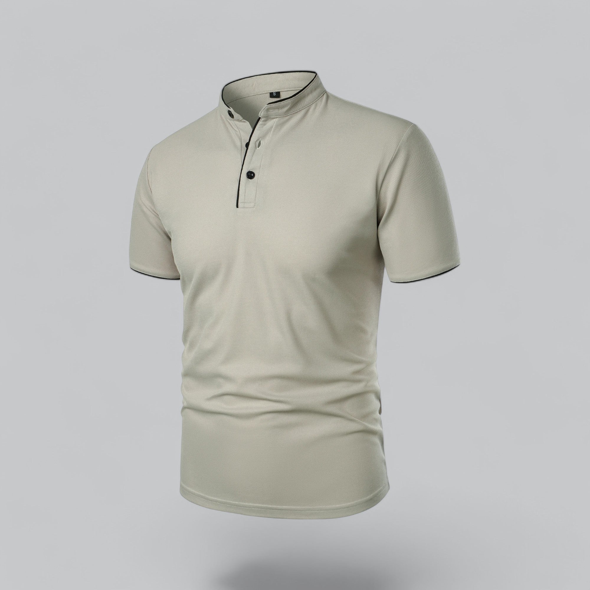timeless old money style essential men's collarless polo shirt