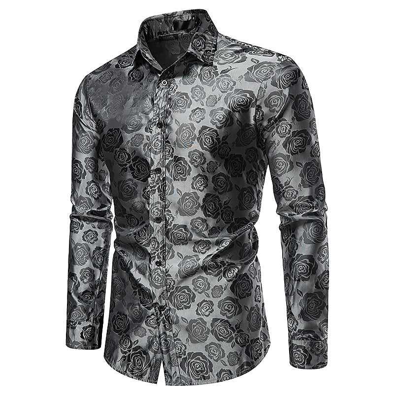 men's elegant long sleeve shirt with gloss finish statement piece for special occasions
